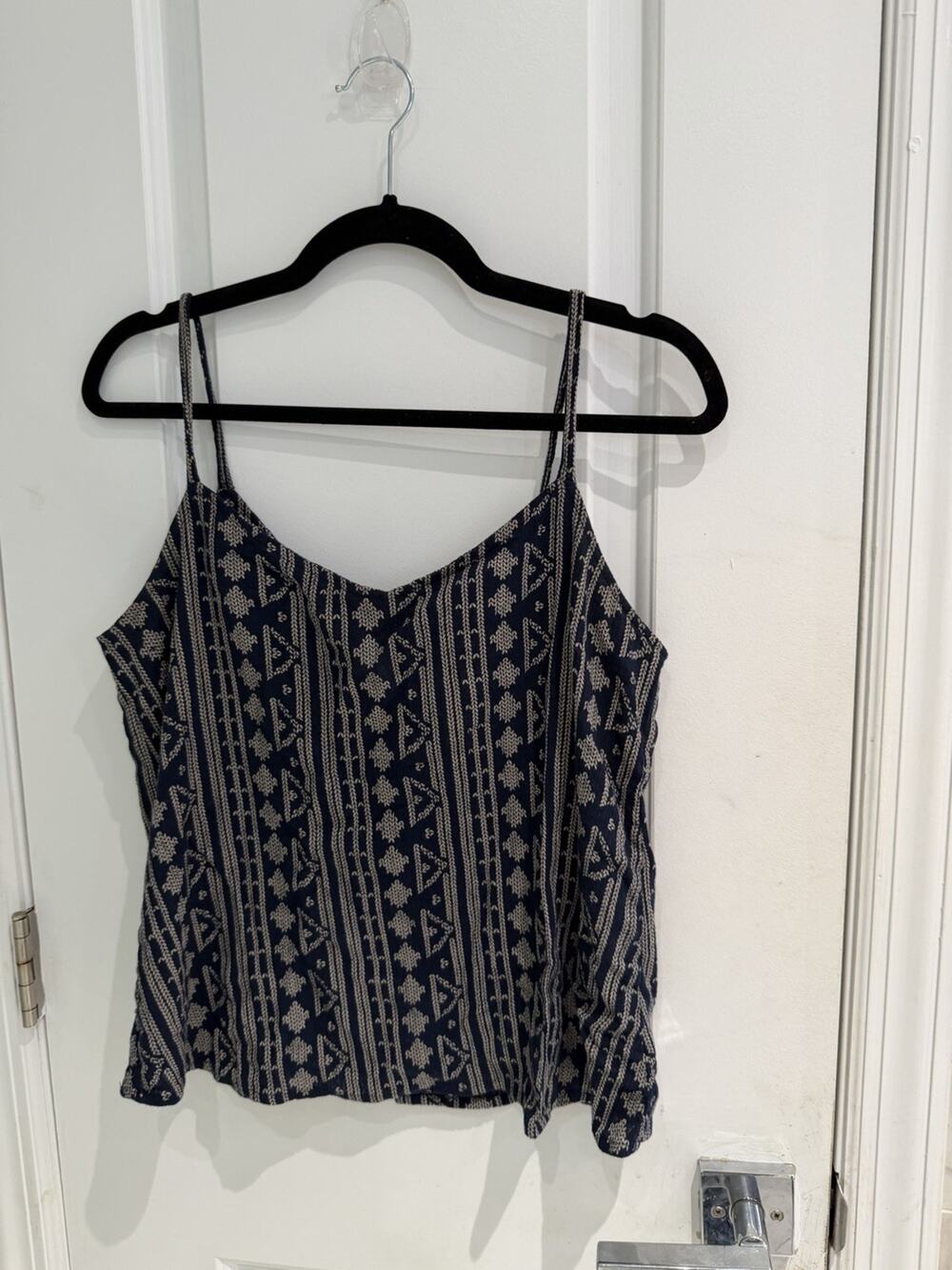 Mango Women’s Aztec Tribal Print Blue Mix Sleeveless Tank Top Size M